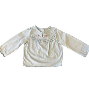 JANIE and JACK Blue Floral top Shirt Infant size 18-24 months Embroidered